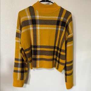 H&M Yellow and Black Cowl Neck Sweater